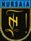 Oud schild van Nursaia in zwart en goud